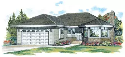 Traditional house plans 35-126 - front exterior, 1,511 sq ft, 3 bed, 2 bath house plans | Monster House Plans