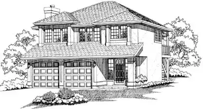 Northwest house plans 35-130 - front exterior, 1,369 sq ft, 3 bed, 2 bath house plans | Monster House Plans