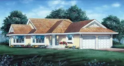 Traditional house plans 35-138 - front exterior, 1,648 sq ft, 3 bed, 2 bath house plans | Monster House Plans