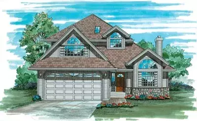 Traditional house plans 35-143 - front exterior, 2,109 sq ft, 3 bed, 2 bath house plans | Monster House Plans