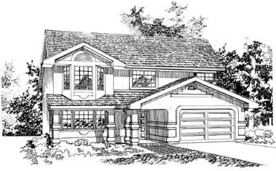 Southwest house plans 35-144 - front exterior, 1,202 sq ft, 3 bed, 2 bath house plans | Monster House Plans
