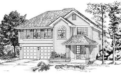 Northwest house plans 35-147 - front exterior, 1,348 sq ft, 3 bed, 2 bath house plans | Monster House Plans