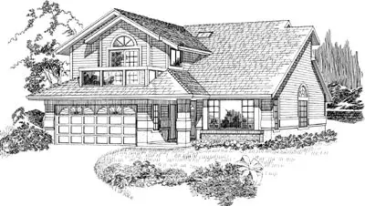 Northwest house plans 35-154 - front exterior, 2,046 sq ft, 3 bed, 2 bath house plans | Monster House Plans