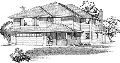 Traditional house plans 35-160 - front exterior, 2,111 sq ft, 3 bed, 2 bath house plans | Monster House Plans