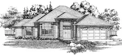 Traditional house plans 35-161 - front exterior, 1,902 sq ft, 3 bed, 2 bath house plans | Monster House Plans