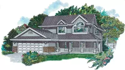 Country house plans 35-164 - front exterior, 1,683 sq ft, 3 bed, 2 bath house plans | Monster House Plans