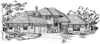 Traditional house plans 35-168 - front exterior, 3,125 sq ft, 3 bed, 2 bath house plans | Monster House Plans