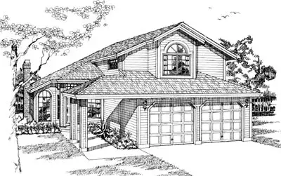 Northwest house plans 35-174 - front exterior, 1,748 sq ft, 3 bed, 2 bath house plans | Monster House Plans