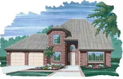 European house plans 35-175 - front exterior, 2,049 sq ft, 3 bed, 2 bath house plans | Monster House Plans