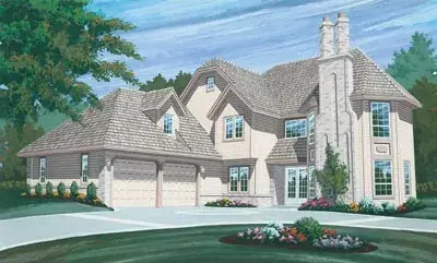 European house plans 35-179 - front exterior, 2,684 sq ft, 3 bed, 2 bath house plans | Monster House Plans