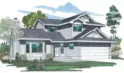 Northwest house plans 35-181 - front exterior, 1,522 sq ft, 3 bed, 2 bath house plans | Monster House Plans