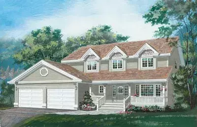Country house plans 35-186 - front exterior, 1,938 sq ft, 4 bed, 2 bath house plans | Monster House Plans