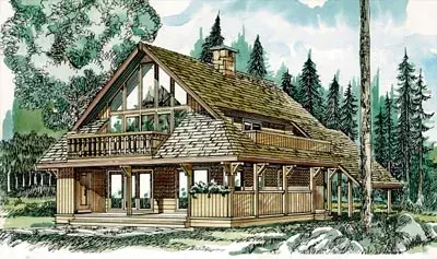 Contemporary house plans 35-194 - front exterior, 1,708 sq ft, 4 bed, 1 bath house plans | Monster House Plans