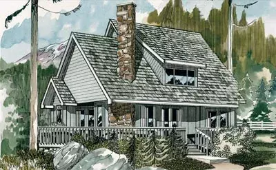 Contemporary house plans 35-195 - front exterior, 1,573 sq ft, 3 bed, 2 bath house plans | Monster House Plans