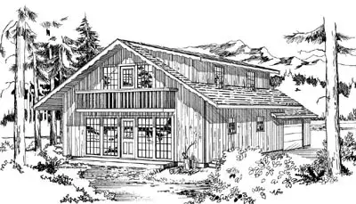 Cottage house plans 35-200 - front exterior, 1,680 sq ft, 4 bed, 2 bath house plans | Monster House Plans