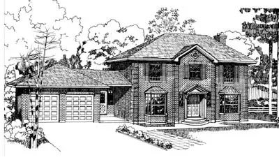 Southern Colonial house plans 35-223 - front exterior, 2,263 sq ft, 4 bed, 2 bath house plans | Monster House Plans