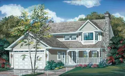 Country house plans 35-225 - front exterior, 1,748 sq ft, 3 bed, 2 bath house plans | Monster House Plans