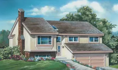 Contemporary house plans 35-229 - front exterior, 1,276 sq ft, 3 bed, 2 bath house plans | Monster House Plans