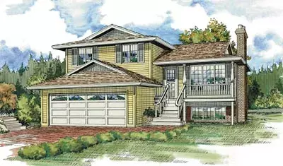 Traditional house plans 35-256 - front exterior, 1,674 sq ft, 3 bed, 2 bath house plans | Monster House Plans