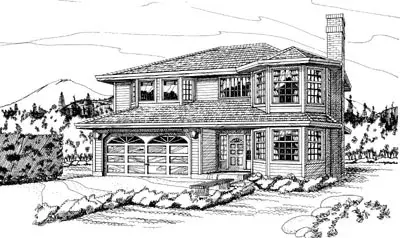Traditional house plans 35-261 - front exterior, 1,450 sq ft, 3 bed, 2 bath house plans | Monster House Plans