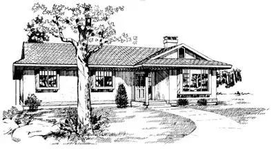 Traditional house plans 35-262 - front exterior, 1,375 sq ft, 3 bed, 2 bath house plans | Monster House Plans