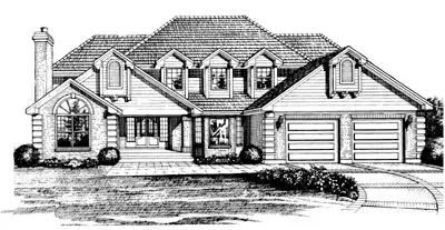 Traditional house plans 35-269 - front exterior, 2,861 sq ft, 3 bed, 3 bath house plans | Monster House Plans