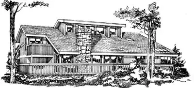 Contemporary house plans 35-273 - front exterior, 1,679 sq ft, 3 bed, 2 bath house plans | Monster House Plans