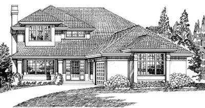 Traditional house plans 35-275 - front exterior, 2,277 sq ft, 3 bed, 2 bath house plans | Monster House Plans
