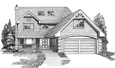 Traditional house plans 35-276 - front exterior, 2,338 sq ft, 4 bed, 2 bath house plans | Monster House Plans