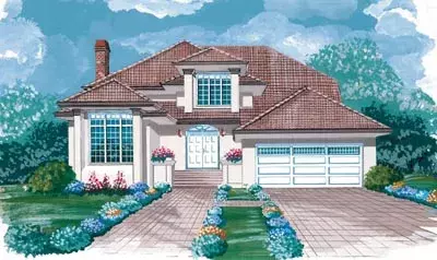 Contemporary house plans 35-277 - front exterior, 2,538 sq ft, 3 bed, 2 bath house plans | Monster House Plans