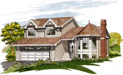 Traditional house plans 35-283 - front exterior, 1,691 sq ft, 3 bed, 2 bath house plans | Monster House Plans