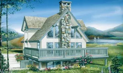 Contemporary house plans 35-285 - front exterior, 1,778 sq ft, 3 bed, 2 bath house plans | Monster House Plans