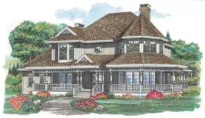 Victorian house plans 35-289 - front exterior, 2,750 sq ft, 4 bed, 2 bath house plans | Monster House Plans