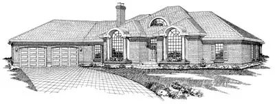 Contemporary house plans 35-292 - front exterior, 2,959 sq ft, 4 bed, 2 bath house plans | Monster House Plans