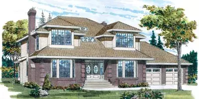 Traditional house plans 35-293 - front exterior, 3,089 sq ft, 4 bed, 3 bath house plans | Monster House Plans