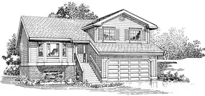 Traditional house plans 35-299 - front exterior, 1,383 sq ft, 3 bed, 2 bath house plans | Monster House Plans