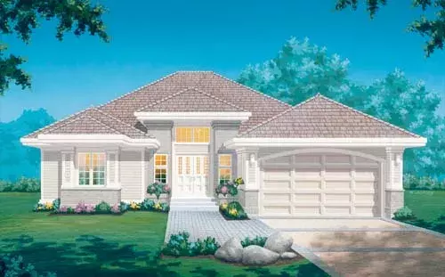 Contemporary house plans 35-306 - front exterior, 1,936 sq ft, 3 bed, 2 bath house plans | Monster House Plans