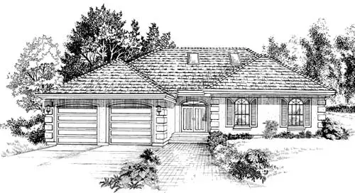 Traditional house plans 35-307 - front exterior, 1,816 sq ft, 3 bed, 2 bath house plans | Monster House Plans