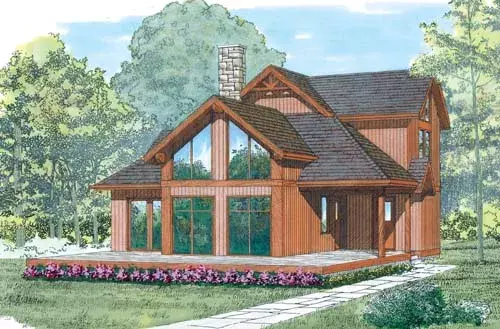 Contemporary house plans 35-308 - front exterior, 1,783 sq ft, 3 bed, 2 bath house plans | Monster House Plans