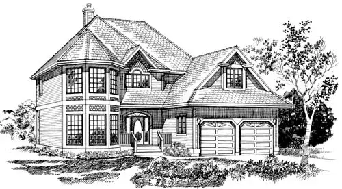 Victorian house plans 35-314 - front exterior, 2,529 sq ft, 4 bed, 2 bath house plans | Monster House Plans