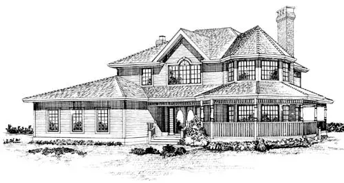 Country house plans 35-316 - front exterior, 2,560 sq ft, 4 bed, 2 bath house plans | Monster House Plans