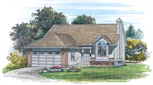 Traditional house plans 35-321 - front exterior, 1,000 sq ft, 3 bed, 1 bath house plans | Monster House Plans