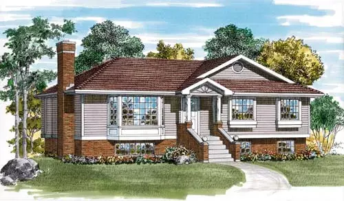 Traditional house plans 35-324 - front exterior, 1,120 sq ft, 3 bed, 1 bath house plans | Monster House Plans