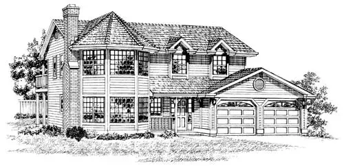 Country house plans 35-336 - front exterior, 1,466 sq ft, 3 bed, 2 bath house plans | Monster House Plans