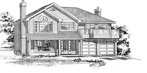 Traditional house plans 35-340 - front exterior, 1,519 sq ft, 3 bed, 2 bath house plans | Monster House Plans