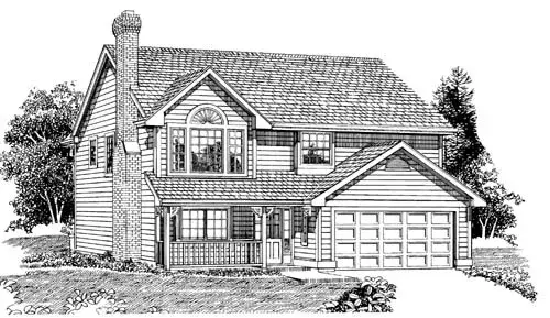 Country house plans 35-341 - front exterior, 1,624 sq ft, 3 bed, 2 bath house plans | Monster House Plans