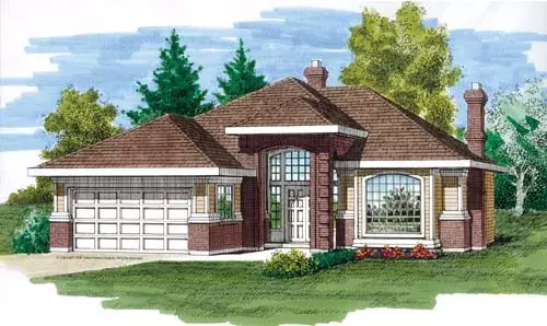Traditional house plans 35-354 - front exterior, 1,794 sq ft, 3 bed, 2 bath house plans | Monster House Plans