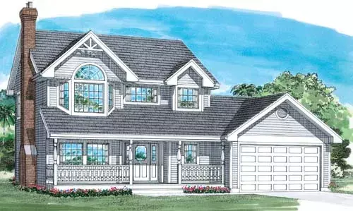 Country house plans 35-359 - front exterior, 1,880 sq ft, 3 bed, 2 bath house plans | Monster House Plans
