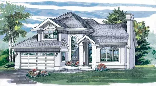 Southwest house plans 35-360 - front exterior, 1,860 sq ft, 3 bed, 2 bath house plans | Monster House Plans