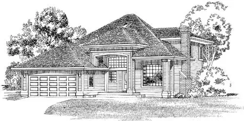 Traditional house plans 35-362 - front exterior, 2,010 sq ft, 3 bed, 2 bath house plans | Monster House Plans
